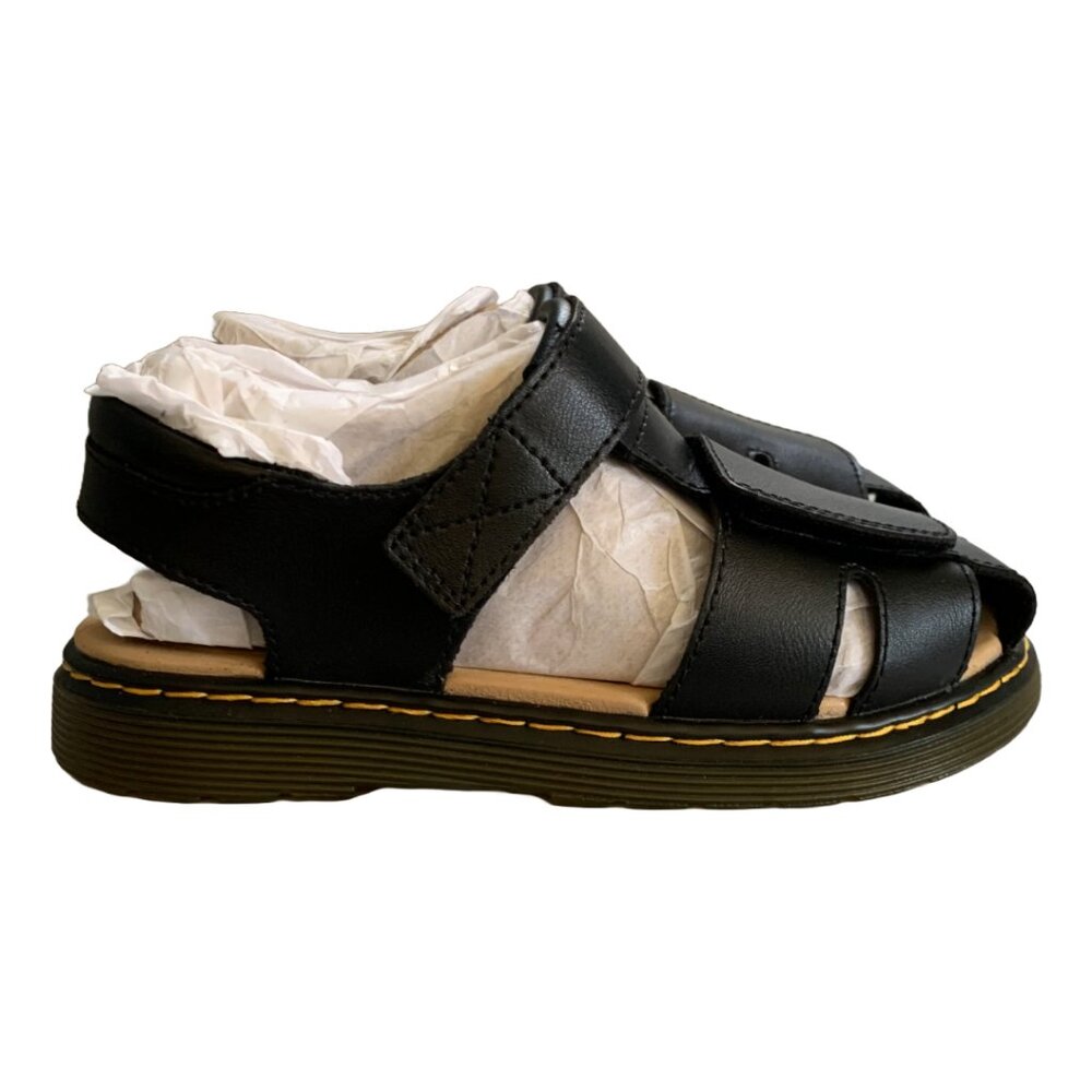 NWT DR. MARTENS Kids Black Junior Moby II Leather Velcro Sandals Sz 4 - Picture 5 of 9